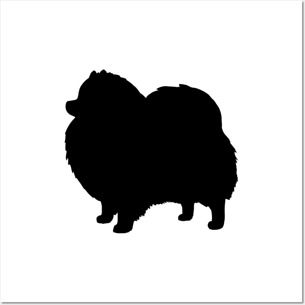 Black Pomeranian Dog Silhouette Wall Art by Coffee Squirrel